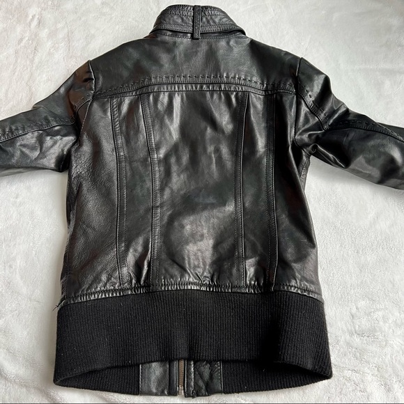 DANIER Black Leather Bomber Jacket - Picture 4 of 16